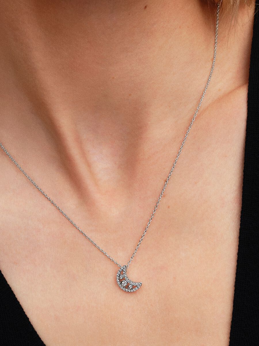 Collana in argento Sterling 925 con zirconi lunari per le donne Collana in argento Sterling 925 con zirconi lunari per le donne