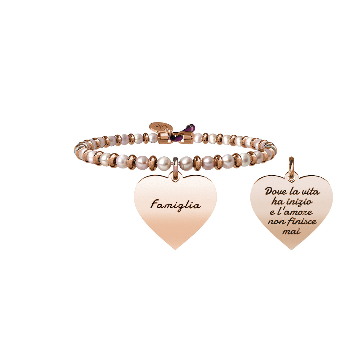 KIDULT Bracciale Family – Acciaio Oro Giallo Con Ciondolo A Cuore