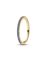 Anello Pavè Fascia Sottile Blu