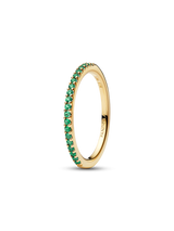 Anello Pavè Fascia Sottile Verde