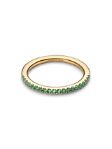 Anello Pavè Fascia Sottile Verde
