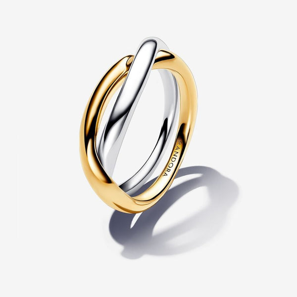 Anello Fascia Intrecciata Bicolore