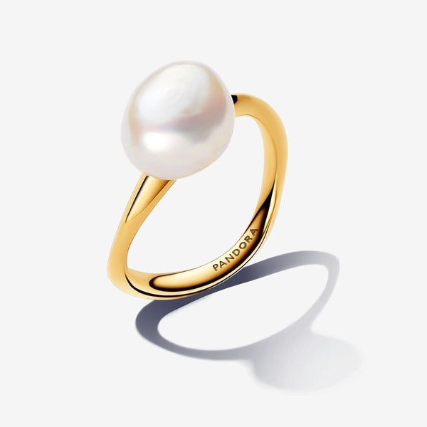 Anello Perla Barocca d'Acqua Dolce Coltivata