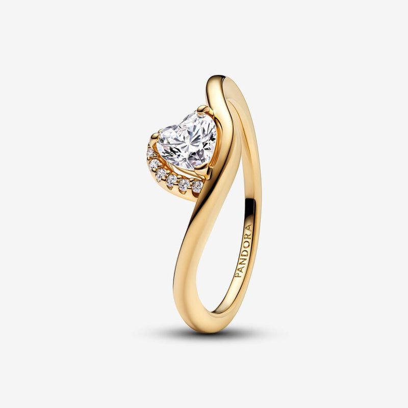 Anello Onda con Cuore Luminoso