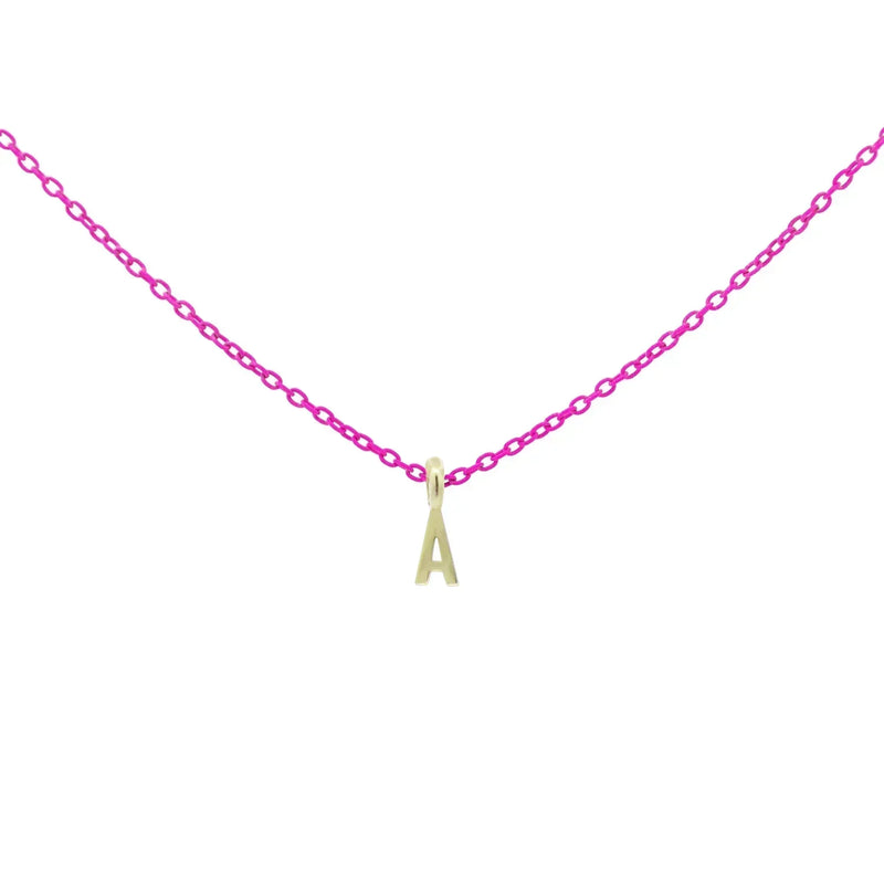 Girocollo Lettera Fucsia F Fluo - Gioielleria Fondente