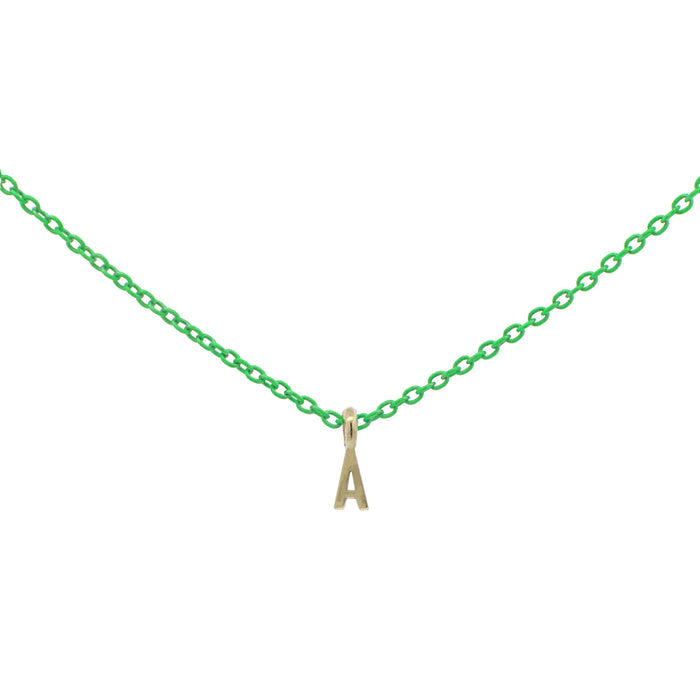 Girocollo Lettera Verde Fluo - Gioielleria Fondente