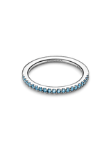 Anello Pavè Fascia Sottile Azzurro
