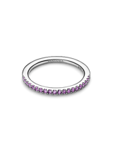 Anello Pavè Fascia Sottile Viola