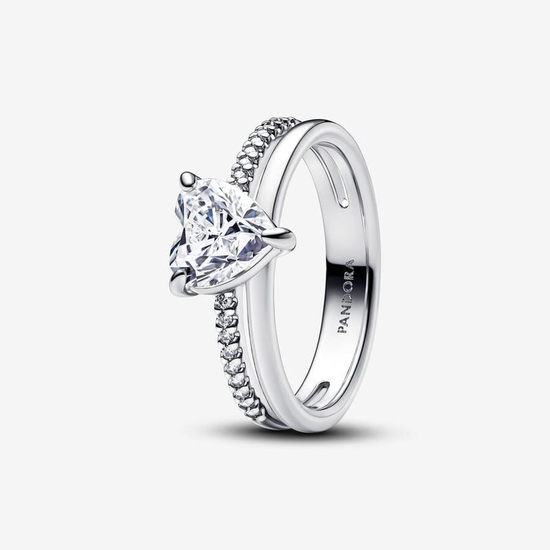Anello Doppia Fascia con Cuore