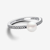 Anello Perla d’Acqua Dolce Coltivata e Pavè - Gioielleria Fondente
