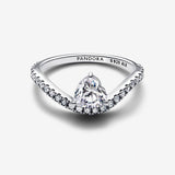 Anello Onda con Cuore Luminoso e Pavè