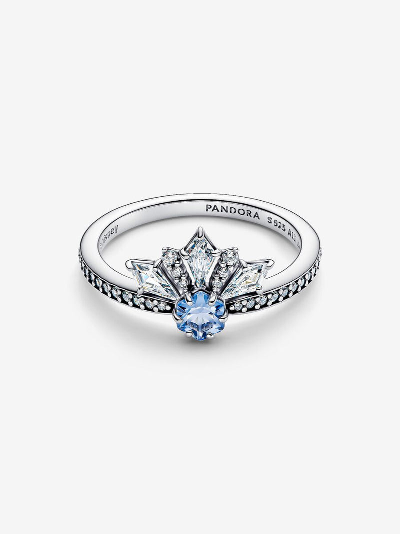 Principesse Disney, Frozen, Elsa, Anello Tiara Argento Sterling 925