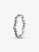 Anello Luna Crescente Luminosa Argento Sterling 925