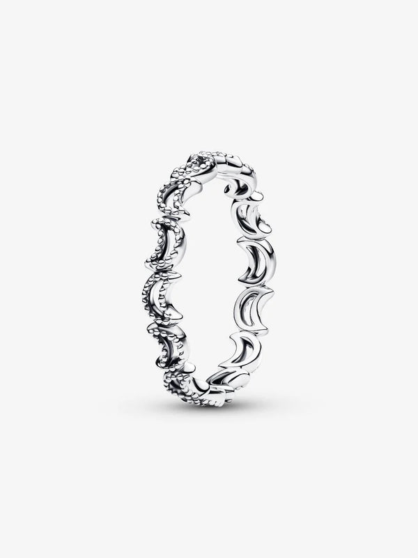 Anello Luna Crescente Luminosa Argento Sterling 925