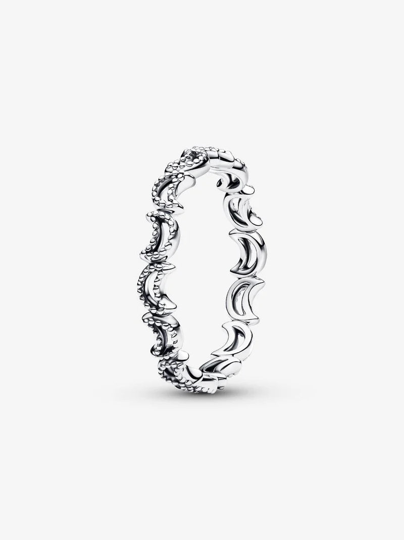 Anello Luna Crescente Luminosa Argento Sterling 925