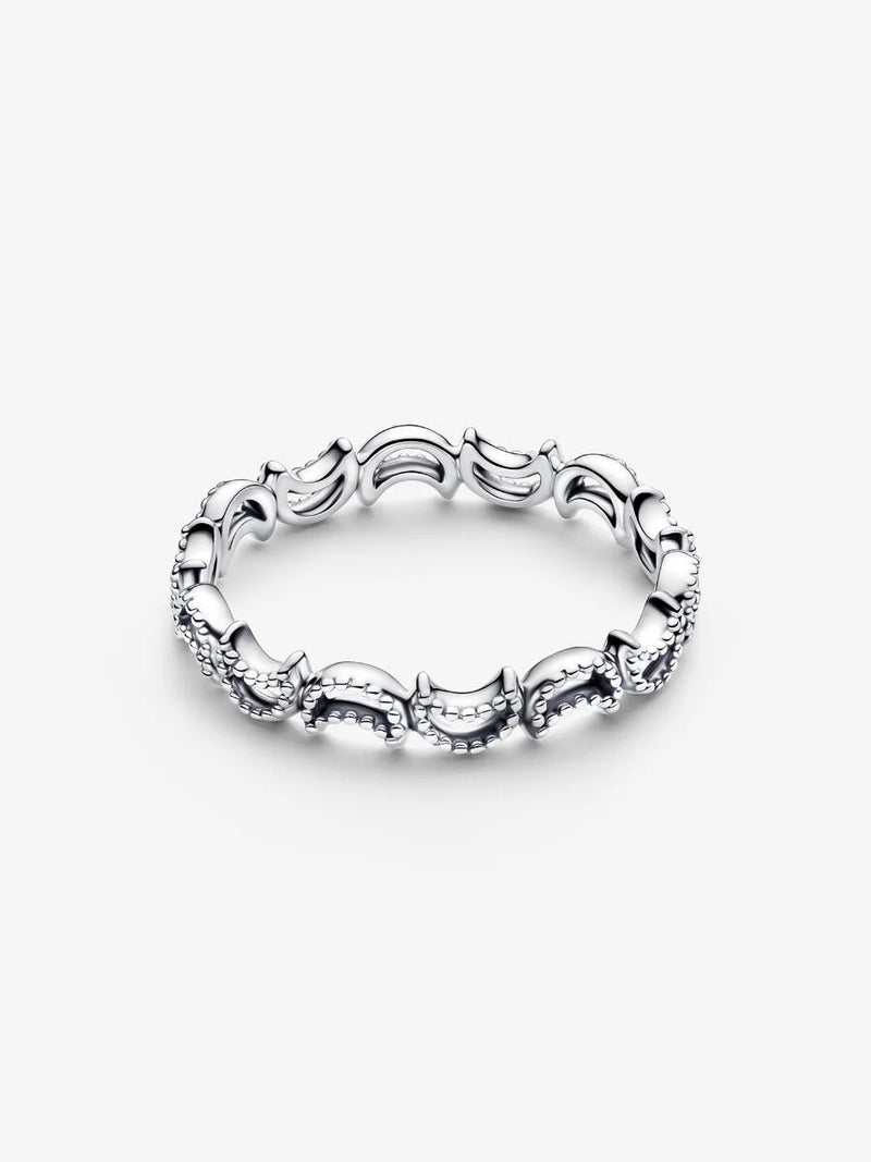 Anello Luna Crescente Luminosa Argento Sterling 925