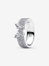 Anello Fascia Pavè con Farfalla Luminosa Argento Sterling 925