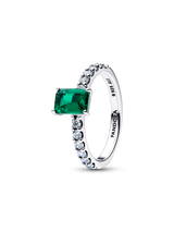 Anello Taglio Baguette Verde