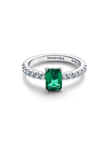 Anello Taglio Baguette Verde