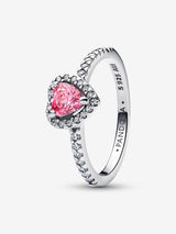 Anello Cuore in Rilievo Rosa