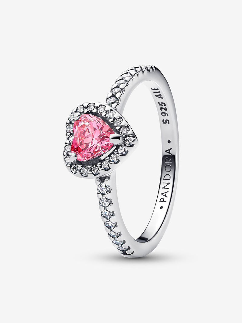 Anello Cuore in Rilievo Rosa