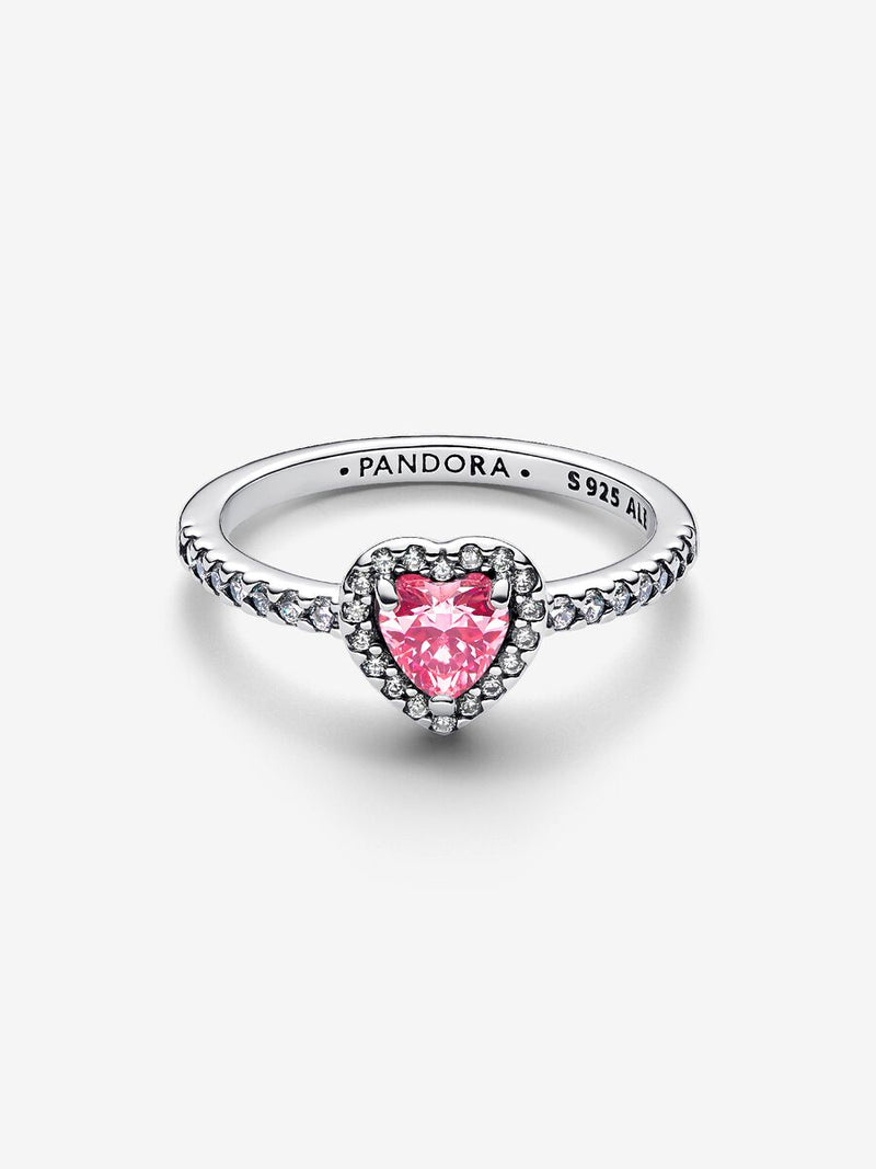 Anello Cuore in Rilievo Rosa