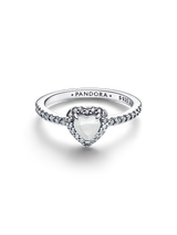 Anello Cuore in Rilievo Bianco