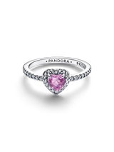 Anello Cuore in Rilievo Viola