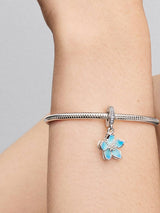 Charm Pendente Fiore di ciliegio blu