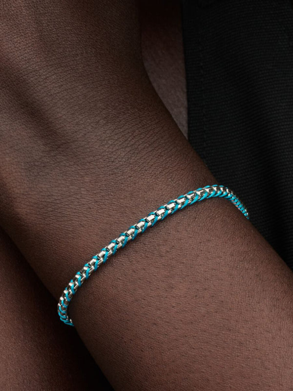 Bracciale Intreccio Tessuto Turchese