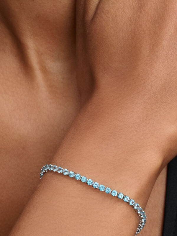 Bracciale Tennis Cristalli Azzurri