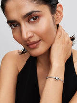 Charm Cuore con Pietra Bianca Aprile da Incidere