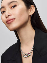 Charm Cuore con Pietra Bianca Aprile da Incidere