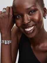 Charm Cuore con Pietra Azzurra Marzo da incidere