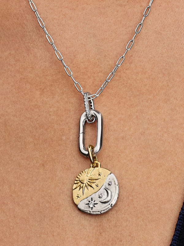 Charm Medallion Sole e Luna "Ad Astra Per Aspera"
