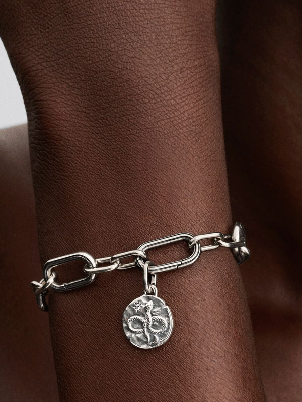 Charm Medallion Serpente "Memento Vivere"