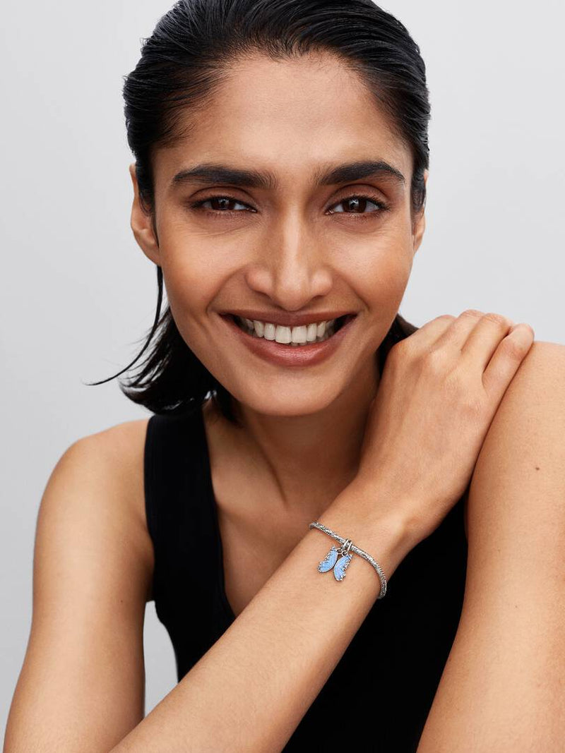 Bracciale maglia snake sfaccettata con chiusura a cuore