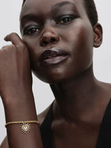 Charm pendente Cuore Luminoso doppio Argento Sterling 925, Placcatura in Oro 14k