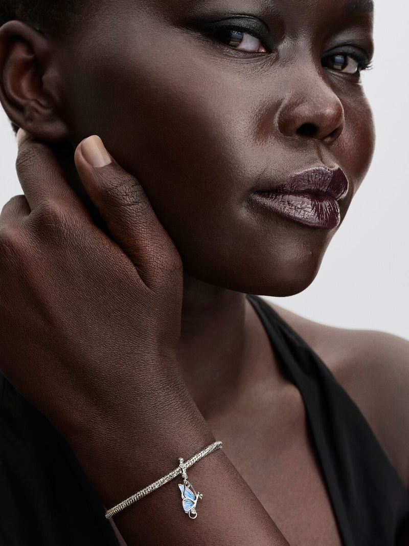 Charm Pendente Farfalla e Chiave "Unlock Tomorrow" Argento Sterling 925