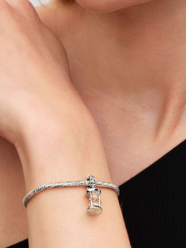 Charm Pendente Clessidra "Time is Precious" Argento Sterling 925
