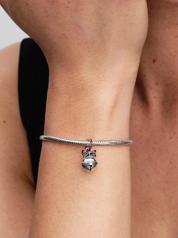 Charm Pendente Campanella di Natale Argento Sterling 925