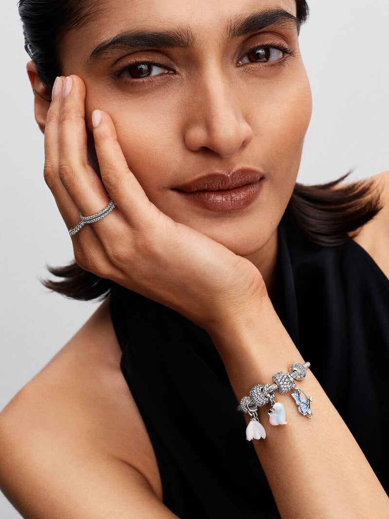 Charm Pendente Farfalla e Chiave "Unlock Tomorrow" Argento Sterling 925