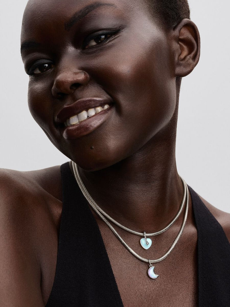 Charm Pendente Doppio Luna Crescente "I Would Give you the Moon" Argento Sterling 925