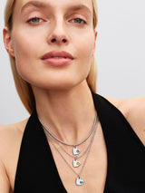 Charm Pendente Cuore con Pietra Miele Novembre Argento Sterling 925