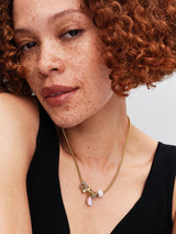 Charm Pendente Luna Crescente Luminosa Placcatura in Oro 14k