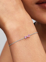 Bracciale Fiocco Luminoso Rosa Argento Sterling 925