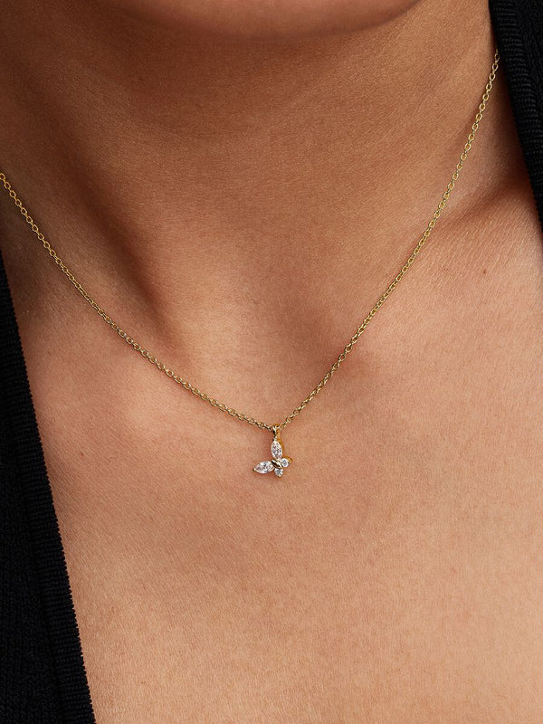 Collana con pendente Farfalla Placcatura in Oro 14k