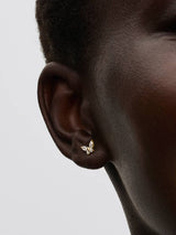 Orecchini a lobo Farfalla Placcatura in Oro 14k
