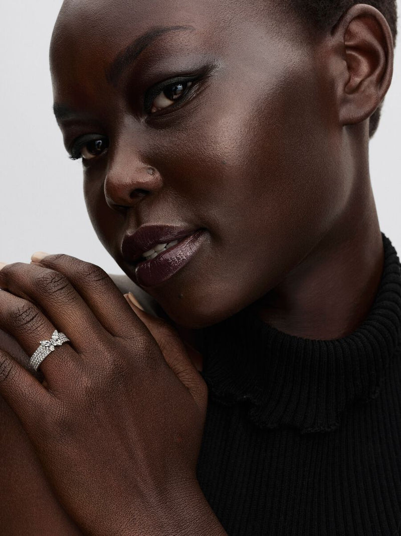 Anello Da Donna A Forma Di Farfalla Vintage In Argento - Foto 3