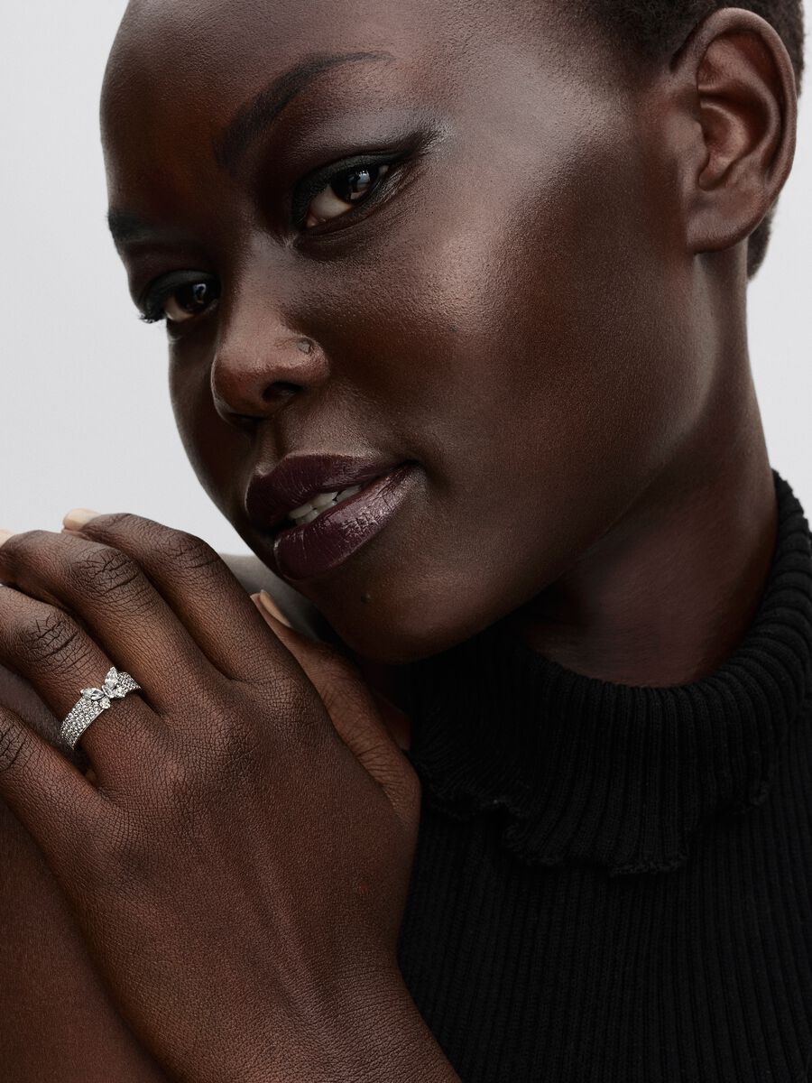 ANELLO ARGENTO STERLING 925 16 MM BELLA FASCIA FARFALLA DESIGN - Foto 3